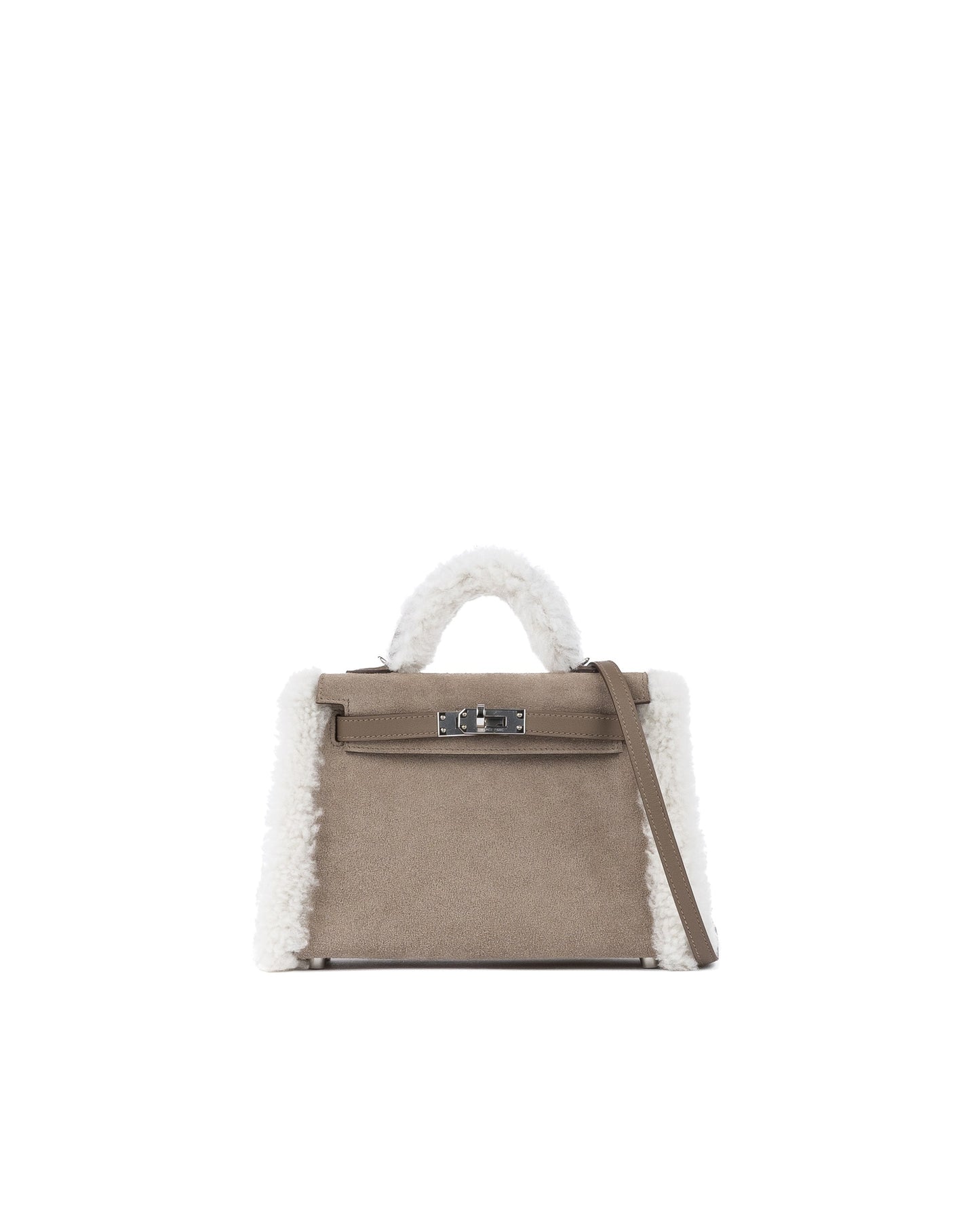 Kelly 20 Teddy in Gris Caillou and Etoupe Swift Palladium Hardware