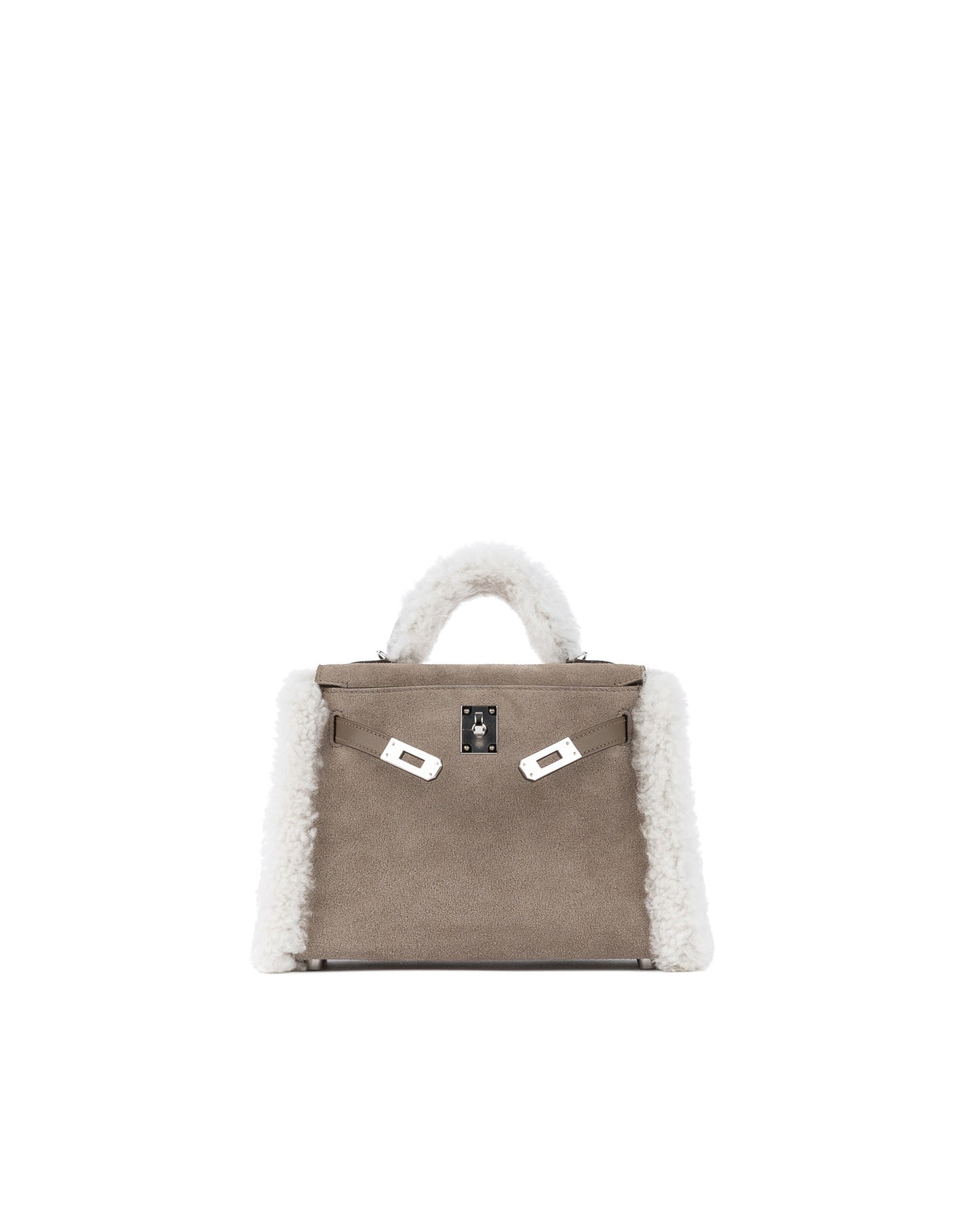Kelly 20 Teddy in Gris Caillou and Etoupe Swift Palladium Hardware