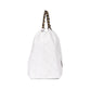Chanel Large Tote in White Denim with Black Leather CC Logo and Gold-Tone Metal