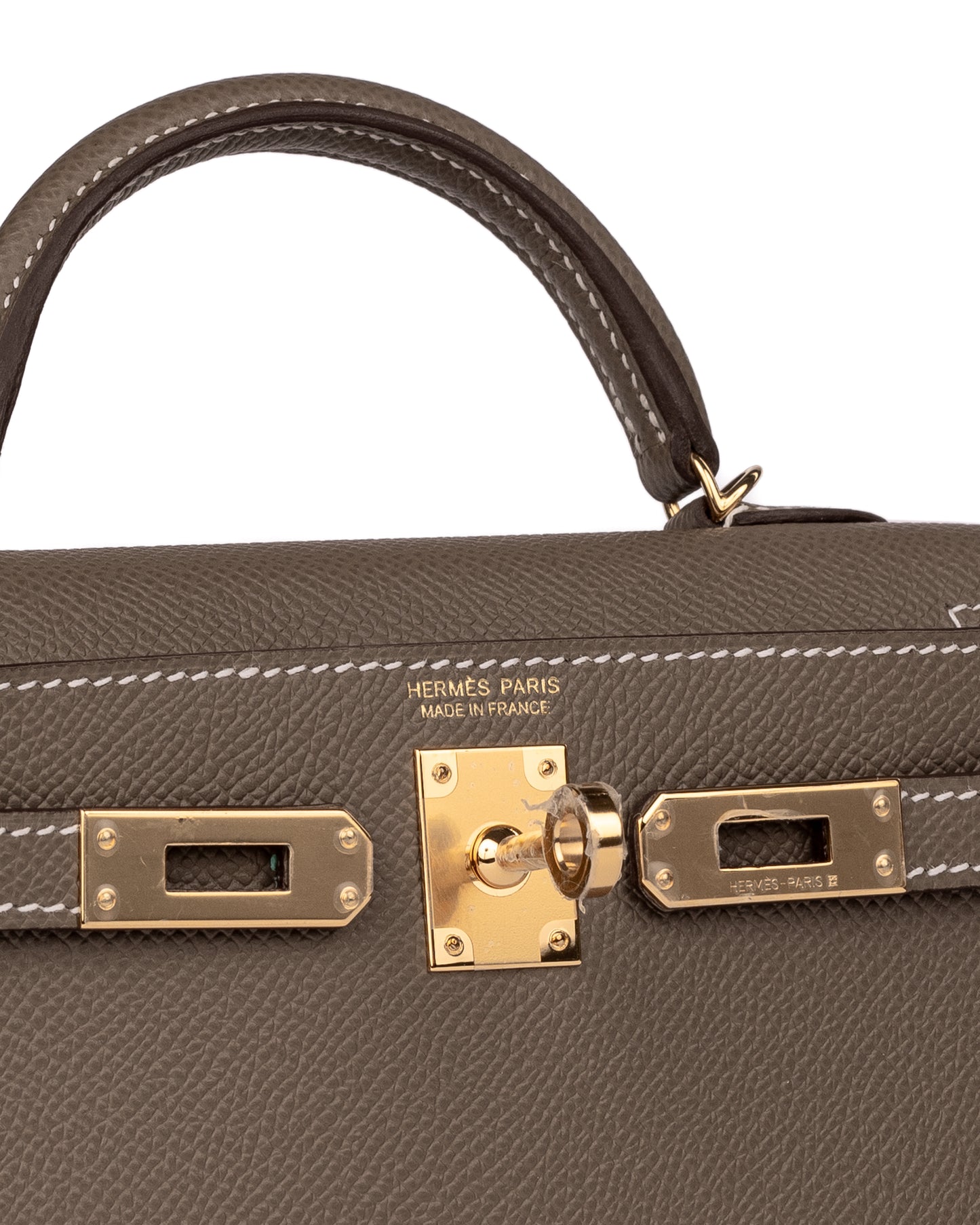 Hermès Kelly 20 Sellier Etoupe in Epsom Leather with Gold Hardware