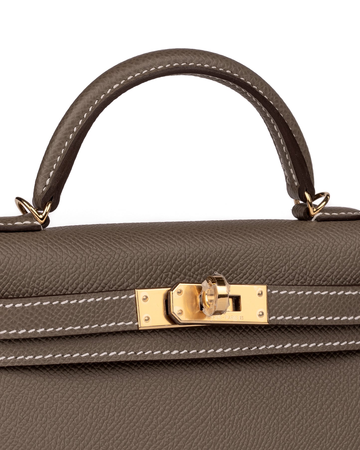 Hermès Kelly 20 Sellier Etoupe in Epsom Leather with Gold Hardware