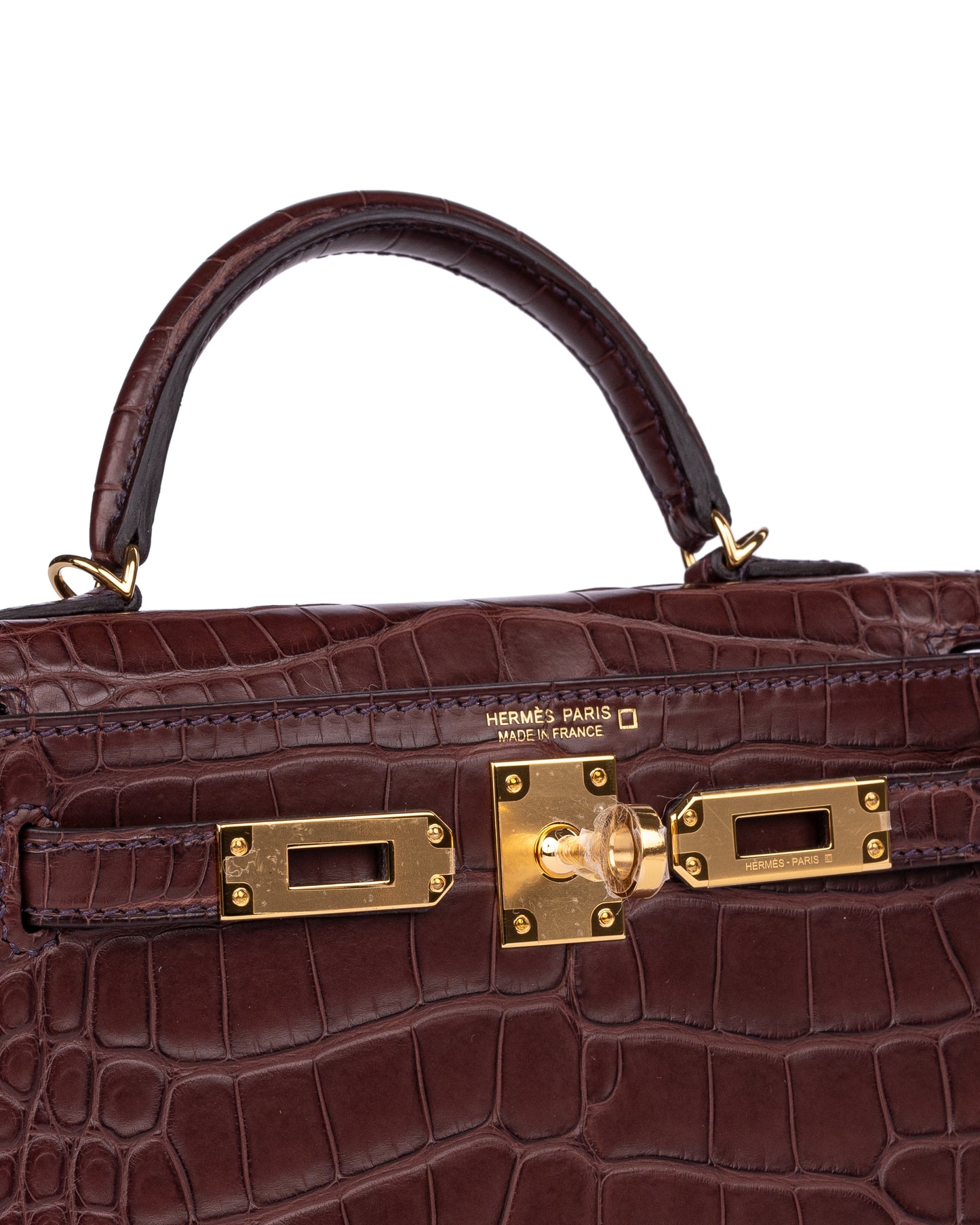 Hermès Kelly 20 Sellier Havane Matte Alligator Leather with Gold Hardware