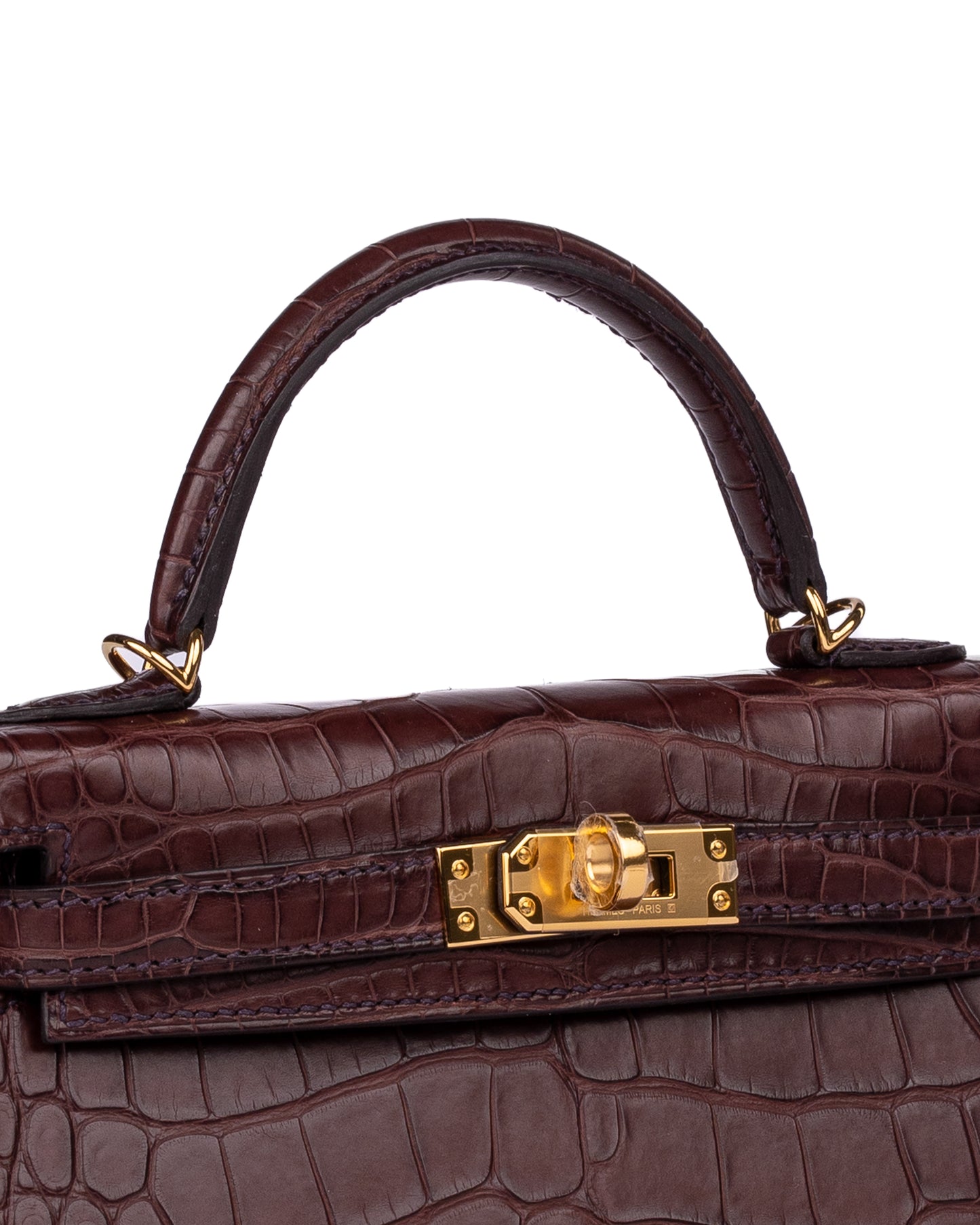 Hermès Kelly 20 Sellier Havane Matte Alligator Leather with Gold Hardware