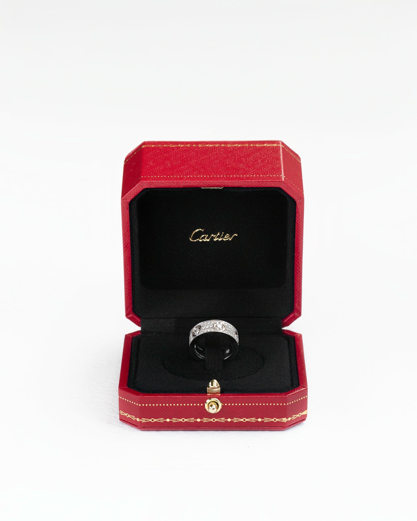 Cartier Love Ring in White Gold and Diamond Paved size 49