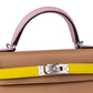 Hermès Kelly 20 Sellier Tri-Color Chai/Mauve Sylvestre/Lime in Epsom Leather with Palladium Hardware