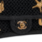 Chanel Small Flap Bag in Black Mesh with Gold-Tone Metal Charms