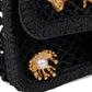 Chanel Small Flap Bag in Black Mesh with Gold-Tone Metal Charms