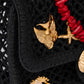 Chanel Small Flap Bag in Black Mesh with Gold-Tone Metal Charms