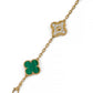 Van Cleef & Arpels Gold, Malachite and Diamonds Alhambra Bracelet