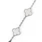 Van Cleef & Arpels 18k White Mop 5 Motifs Vintage Alhambra Bracelet