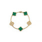 Van Cleef & Arpels Gold, Malachite and Diamonds Alhambra Bracelet