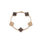 Van Cleef & Arpels Gray Mother of Pearl Rose Gold Diamonds 5 Motifs Vintage Alhambra Bracelet