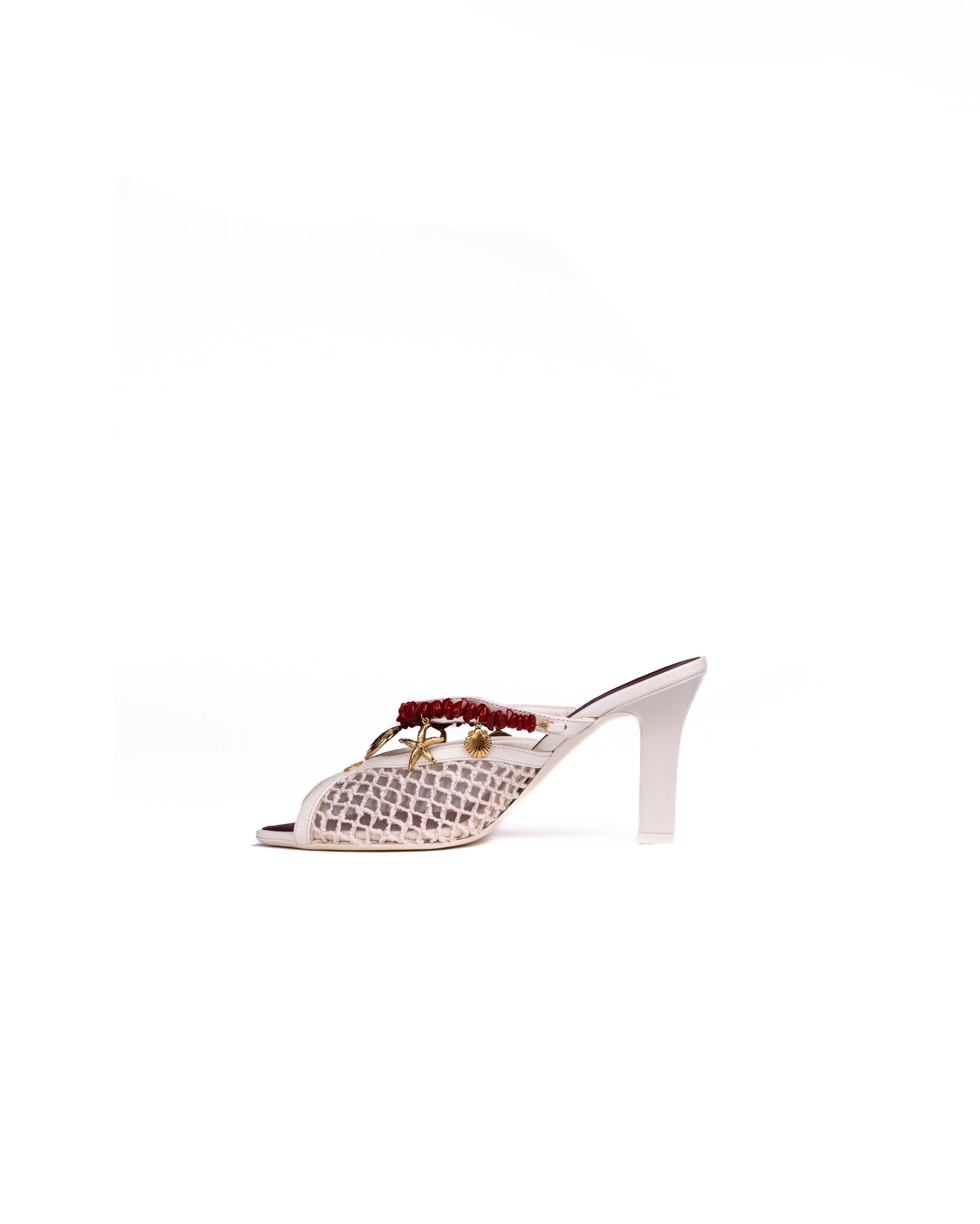 Chanel Mules in Ivory Mesh, Cotton, Resin &amp; Metal