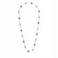Van Cleef & Arpels Diamond and Guilloche Blue Agate Alhambra Necklace