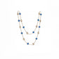 Van Cleef & Arpels Diamond and Guilloche Blue Agate Alhambra Necklace