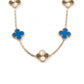 Van Cleef & Arpels Diamond and Guilloche Blue Agate Alhambra Necklace