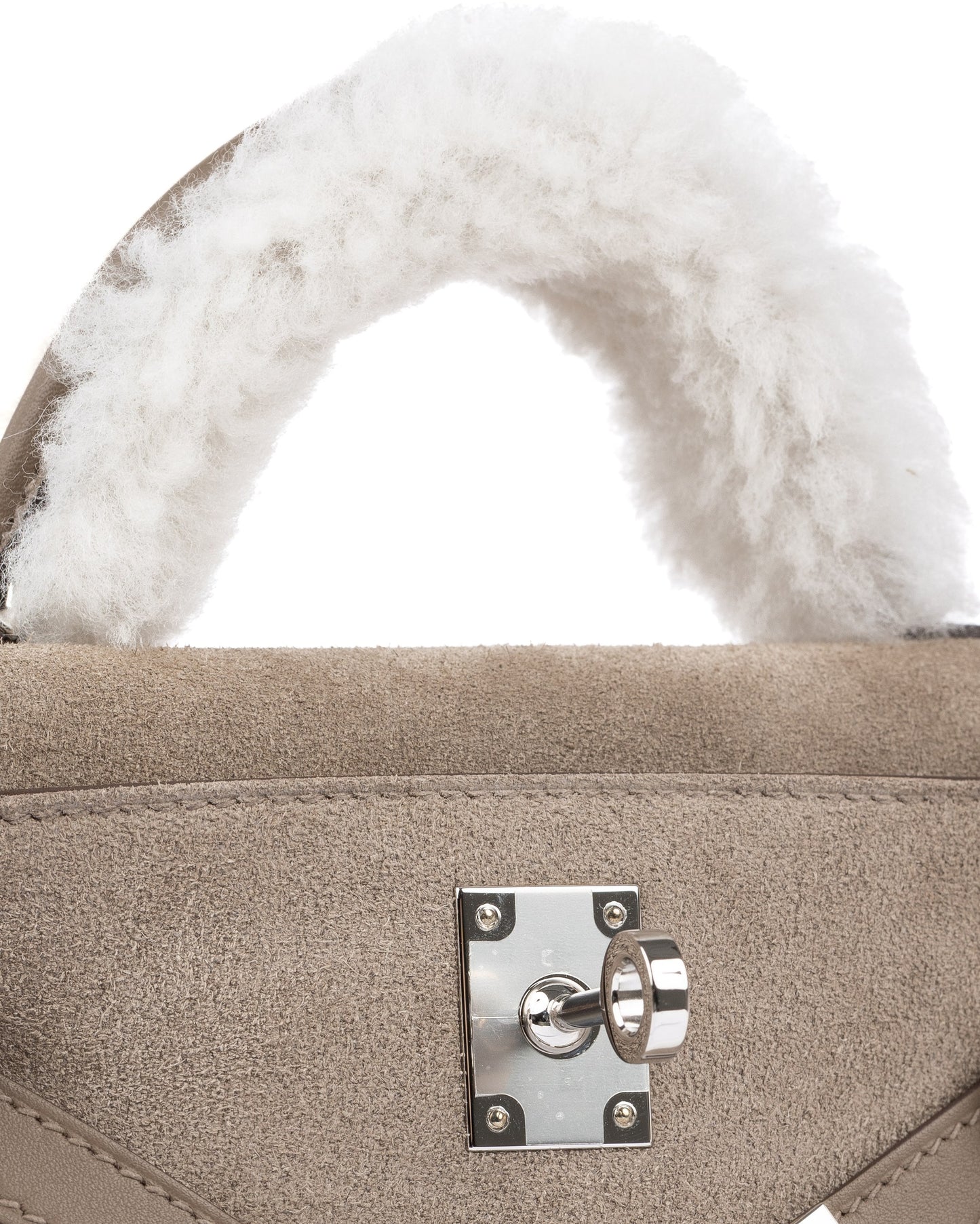 Kelly 20 Teddy in Gris Caillou and Etoupe Swift Palladium Hardware