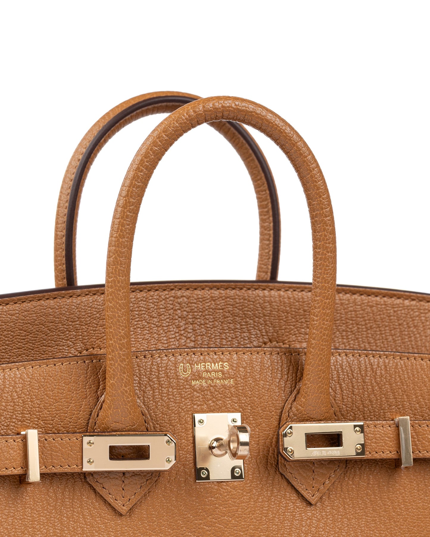 Birkin 25 HSS Caramel with Rose Mexico Interior in Chèvre Leather with Light Gold Hardware