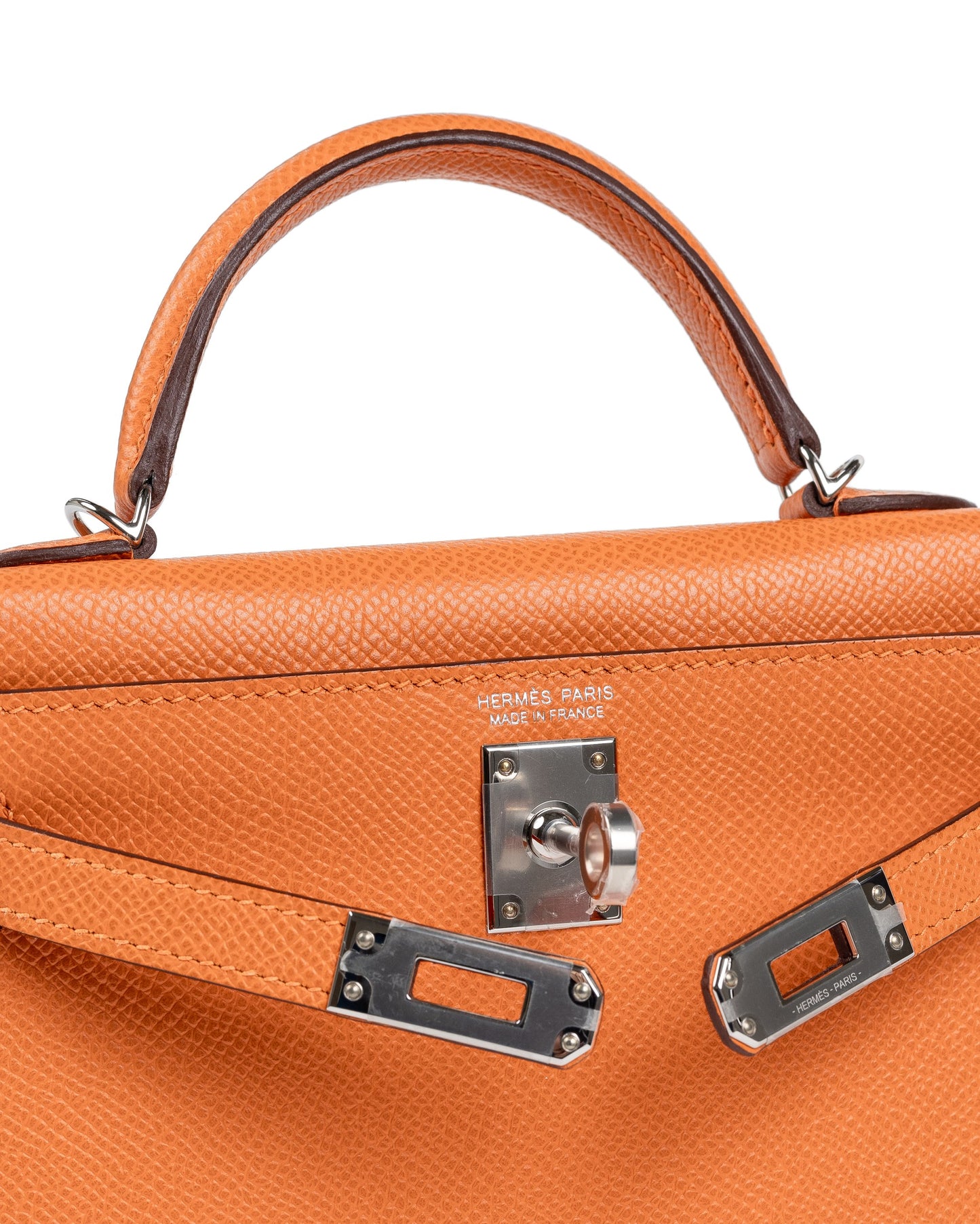 Hermès Kelly 20 in Orange Epsom Leather with Palladium Hardware