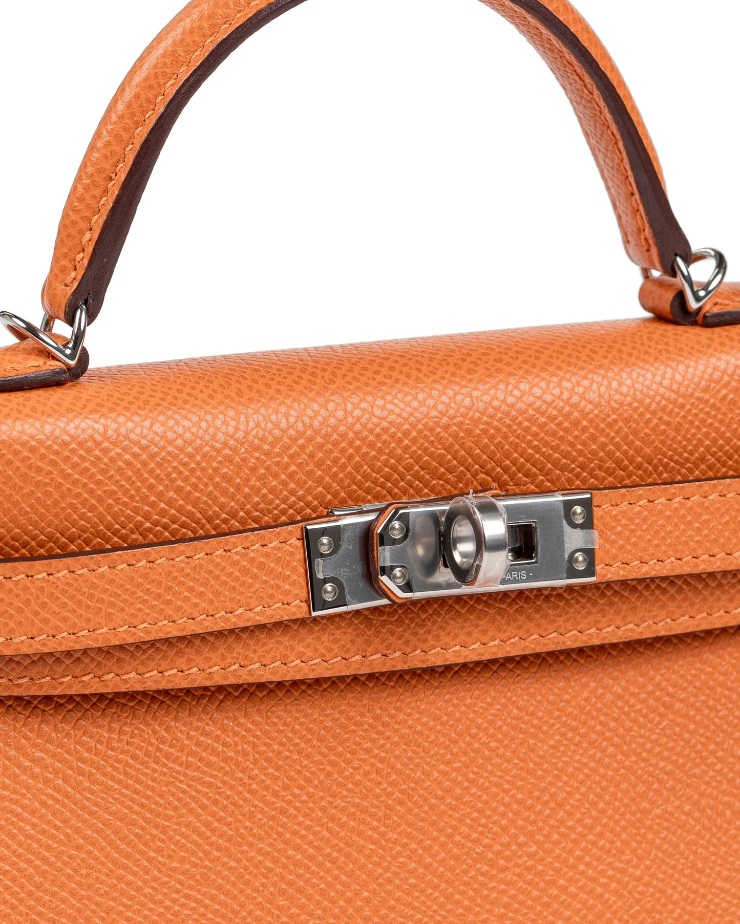 Hermès Kelly 20 in Orange Epsom Leather with Palladium Hardware