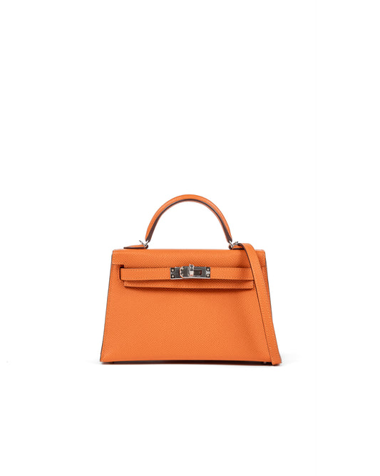 Hermès Kelly 20 in Orange Epsom Leather with Palladium Hardware