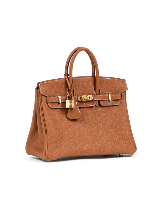 Birkin 25 Gold in Togo Leather with Gold Hardware