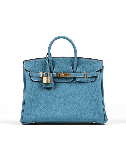 Birkin 25 Blue Jean in Togo Leather with Gold Hardware