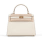Kelly 25 Sellier Craie in Epsom leather with Gold Hardware