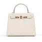 Kelly 25 Sellier Craie in Epsom leather with Gold Hardware
