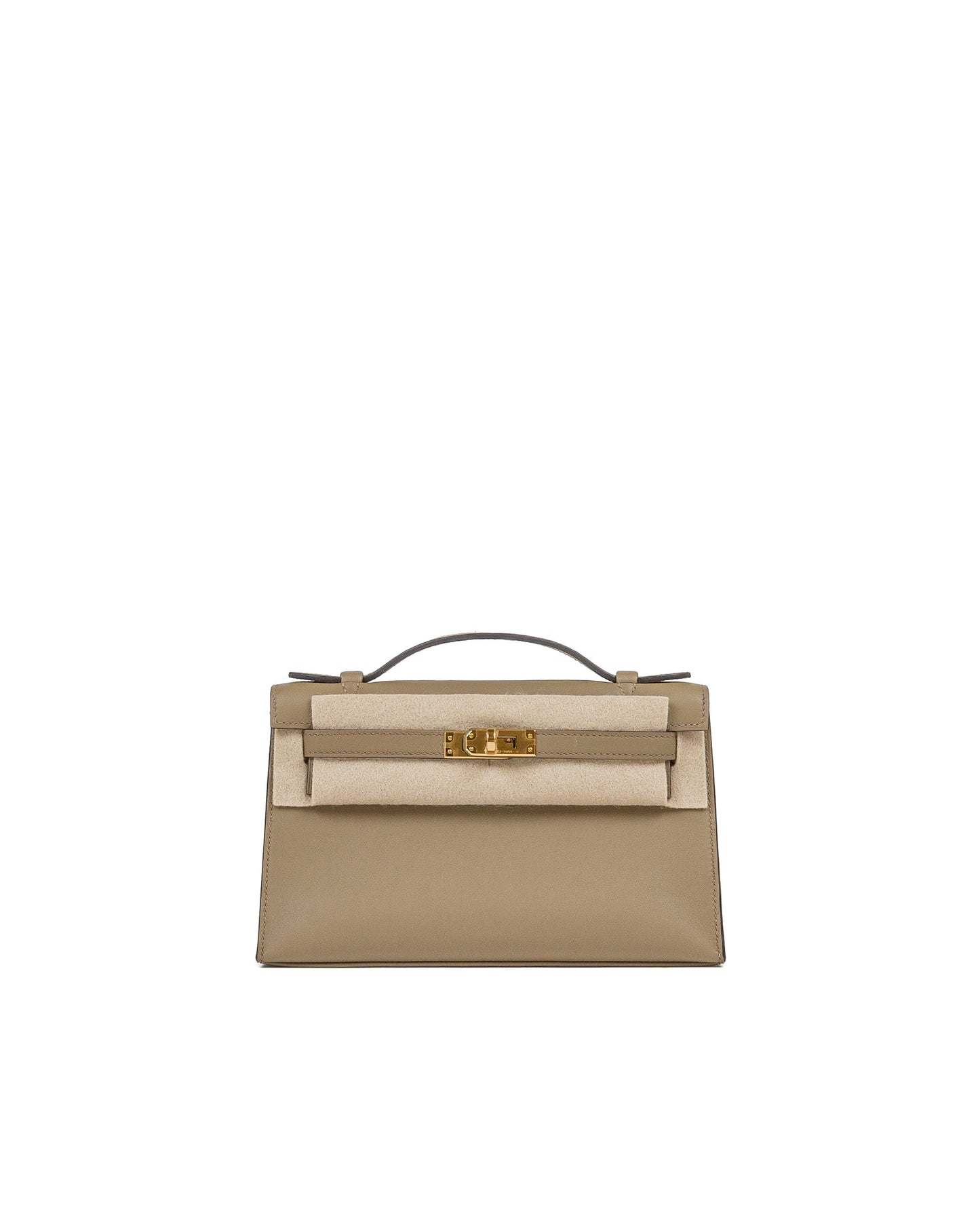 Kelly Pochette in Beige Marfa Swift Leather with Gold Hardware