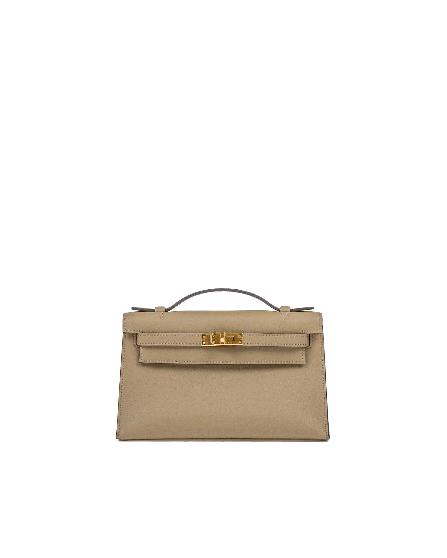 Kelly Pochette in Beige Marfa Swift Leather with Gold Hardware