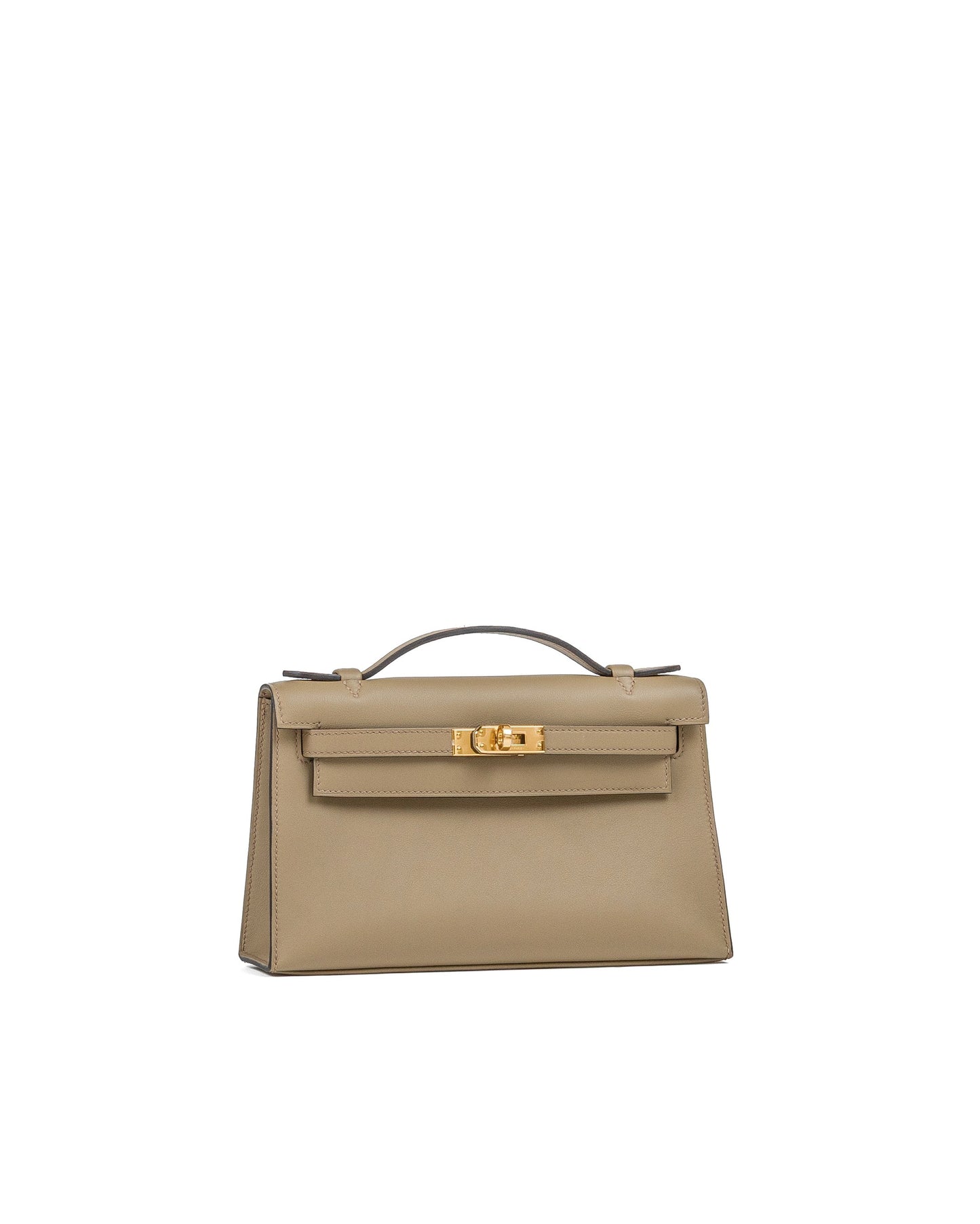 Kelly Pochette in Beige Marfa Swift Leather with Gold Hardware