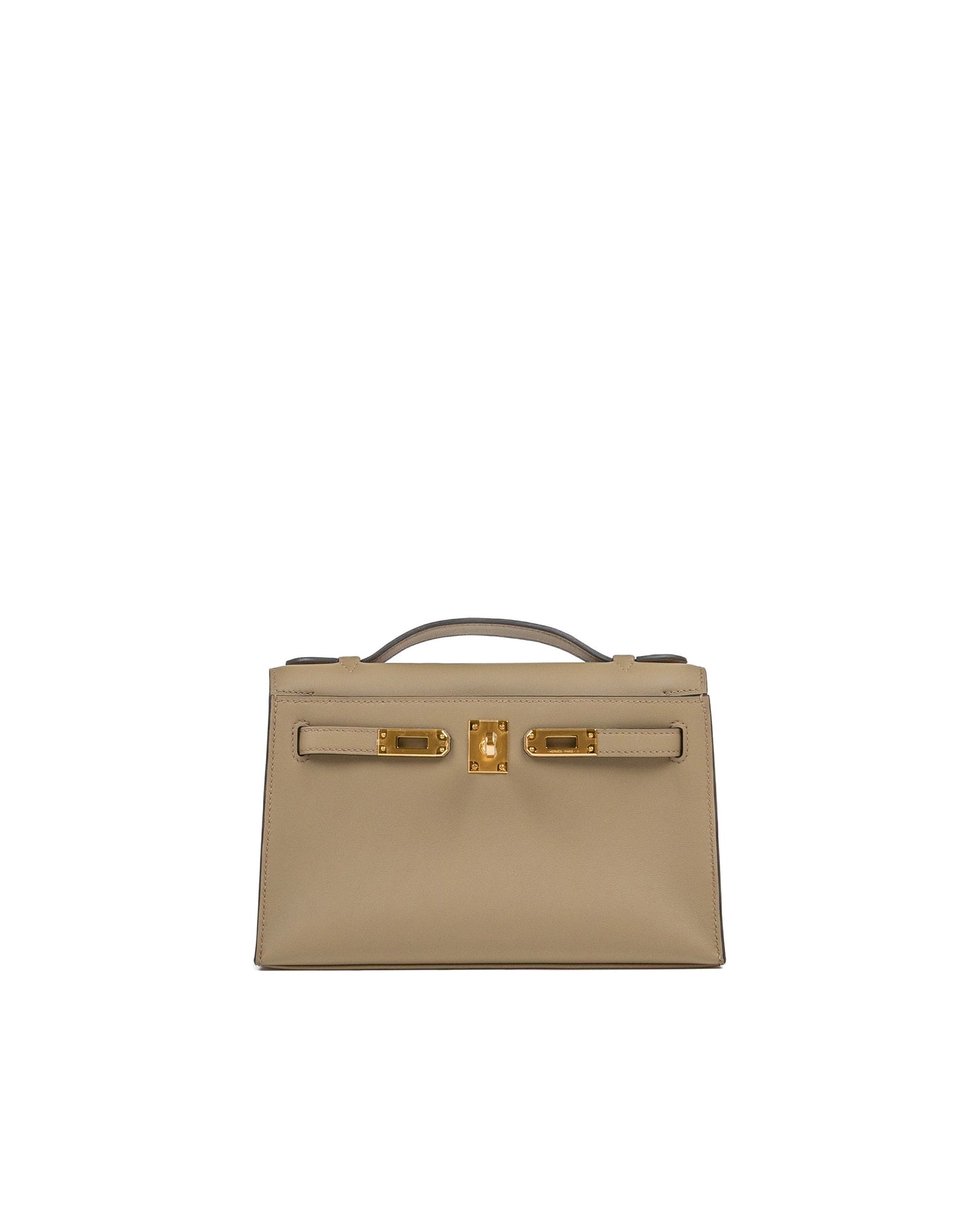 Kelly Pochette in Beige Marfa Swift Leather with Gold Hardware