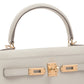 Kelly 25 Sellier Craie in Epsom leather with Gold Hardware