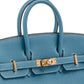 Birkin 25 Blue Jean in Togo Leather with Gold Hardware