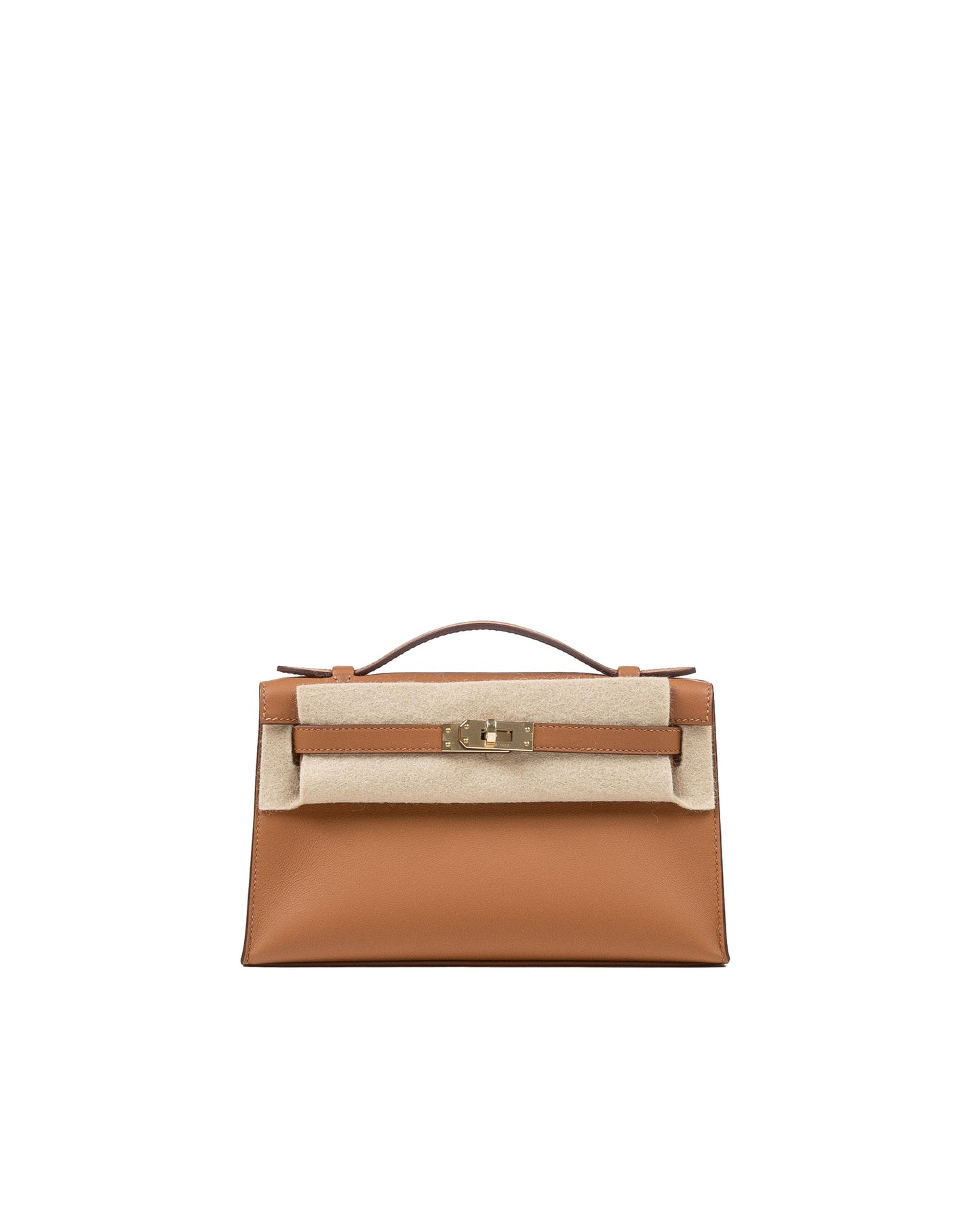 Kelly Pochette HSS in Gold Swift with Rose Mexico Interior and Permabrass Hardware