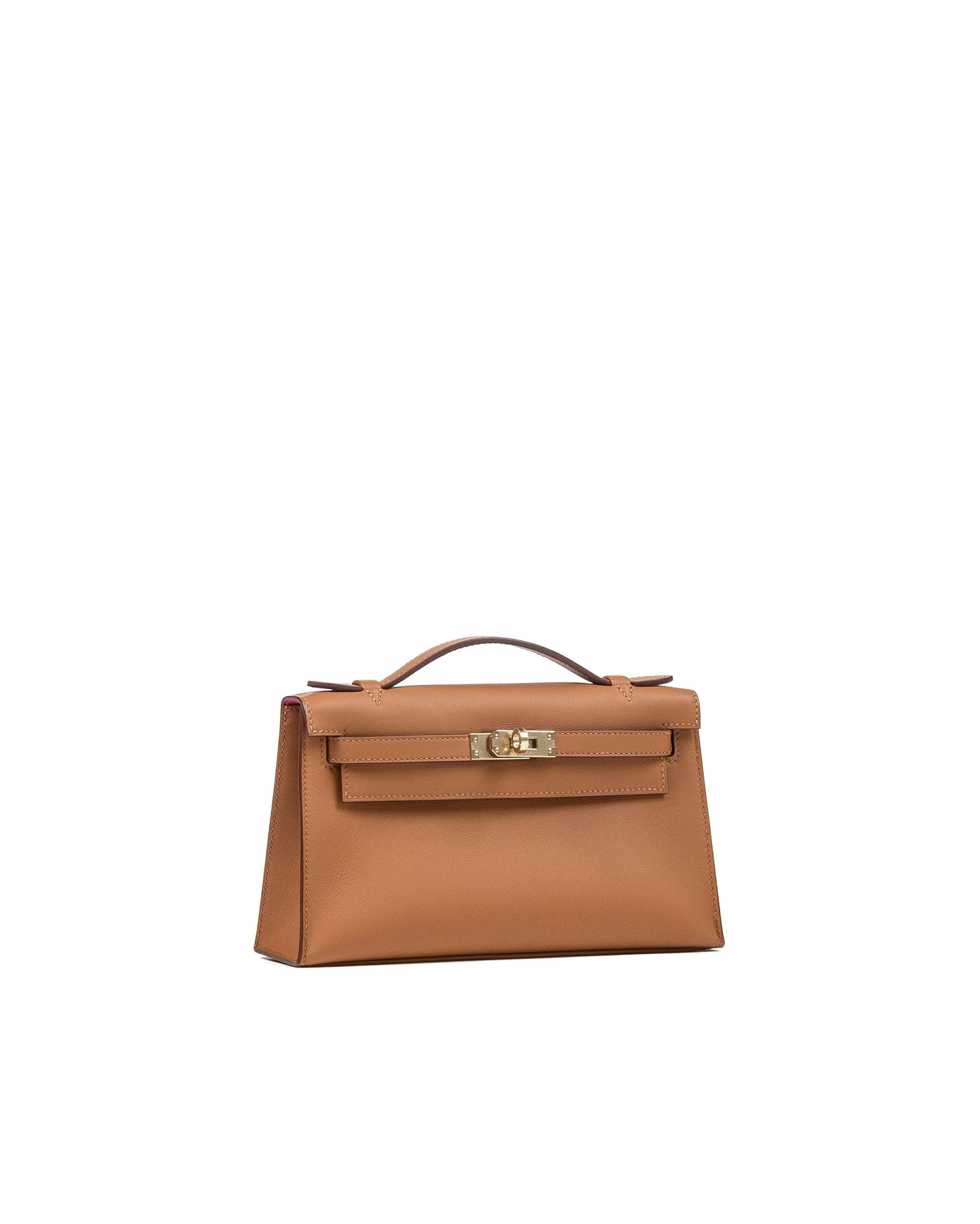 Kelly Pochette HSS in Gold Swift with Rose Mexico Interior and Permabrass Hardware