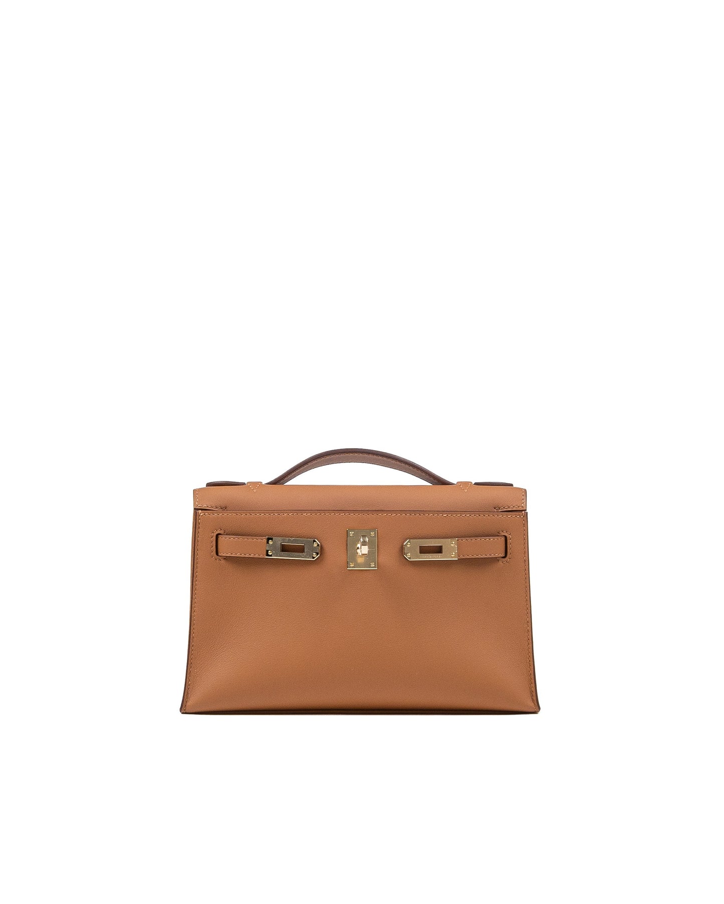 Kelly Pochette HSS in Gold Swift with Rose Mexico Interior and Permabrass Hardware