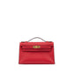 Kelly Pochette Rouge Radieux in Swift Leather with Gold Hardware