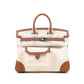 Birkin 25 Cargo in Ecru/Beige Toile H and Gold Swift with Palladium Hardware