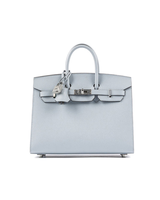 Birkin 25 Blue Glacier in Epsom Leather with Palladium Hardware