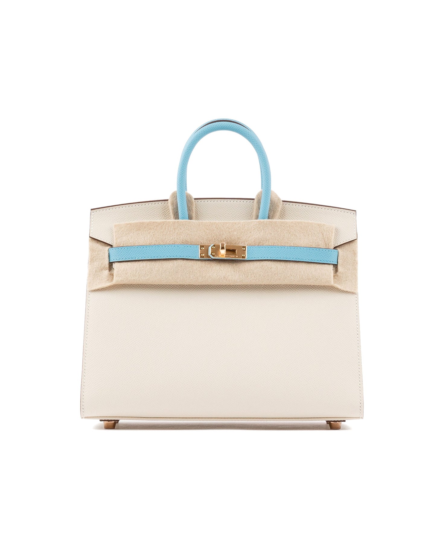 Birkin 25 HSS Craie/Blue Celeste in Epsom Leather with Gold Hardware
