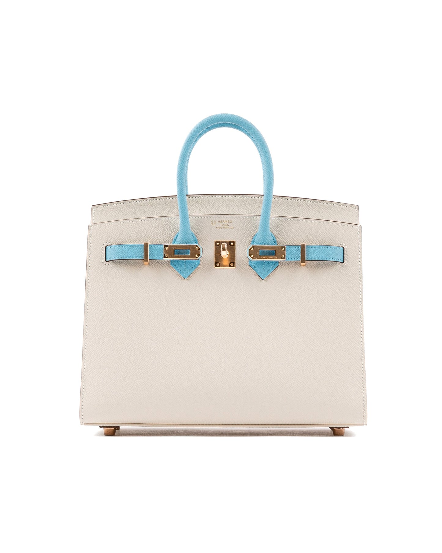 Birkin 25 HSS Craie/Blue Celeste in Epsom Leather with Gold Hardware
