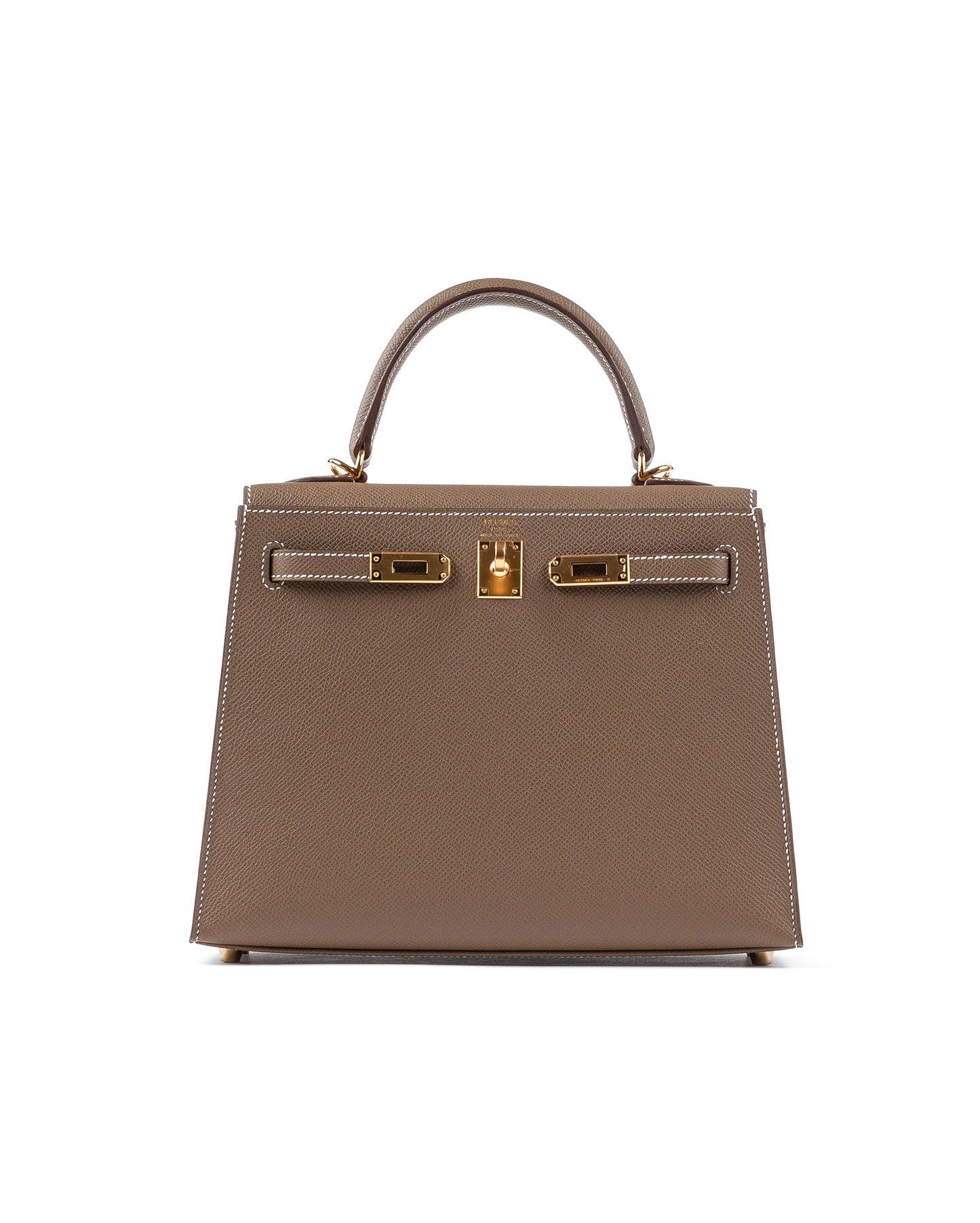 Kelly 25 Etoupe in Epsom Leather with Gold Hardware