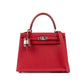 Kelly 25 Sellier in Rouge Piment/Rose Shocking Madame Veau Leather with Palladium Hardware