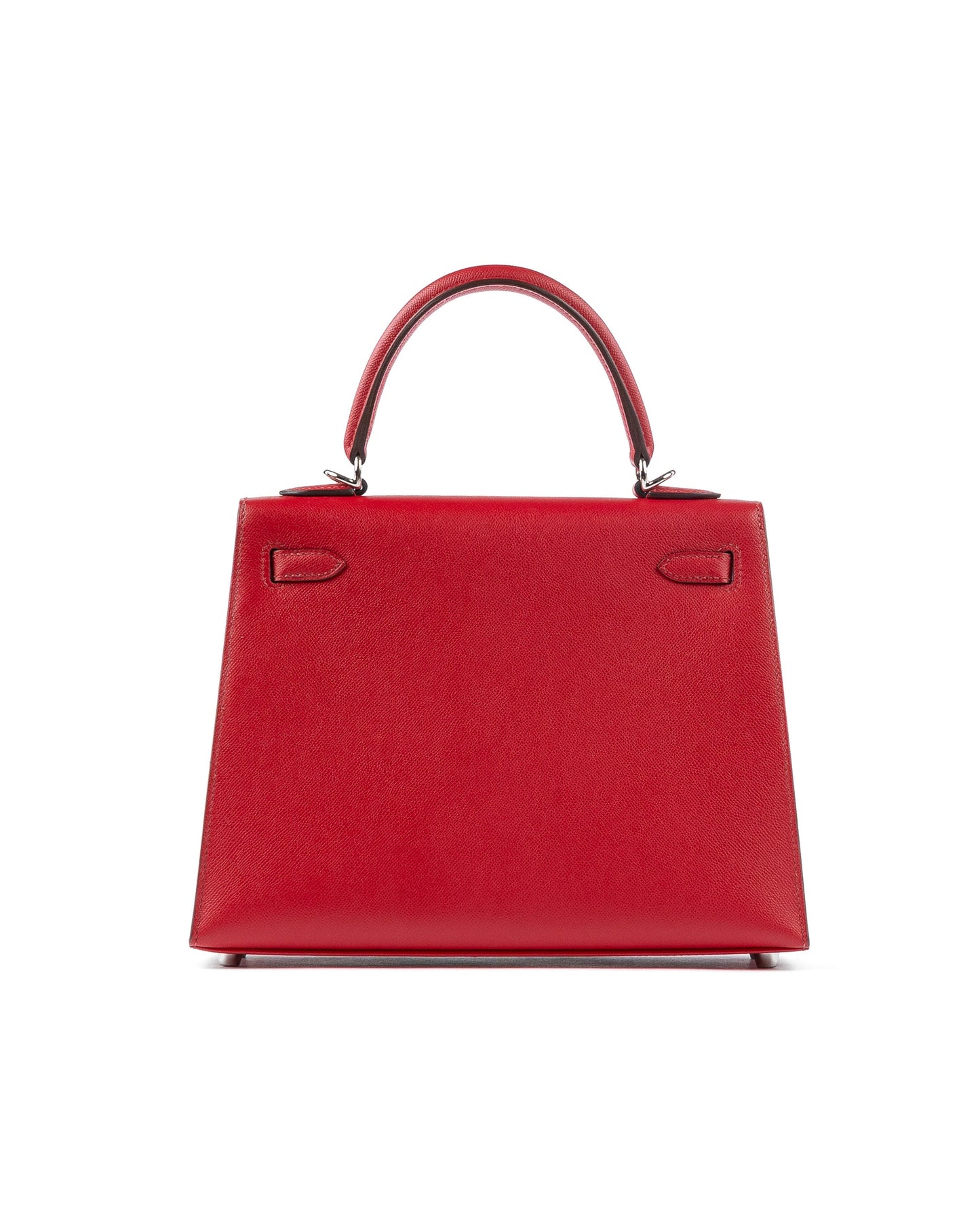 Kelly 25 Sellier in Rouge Piment/Rose Shocking Madame Veau Leather with Palladium Hardware