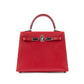 Kelly 25 Sellier in Rouge Piment/Rose Shocking Madame Veau Leather with Palladium Hardware