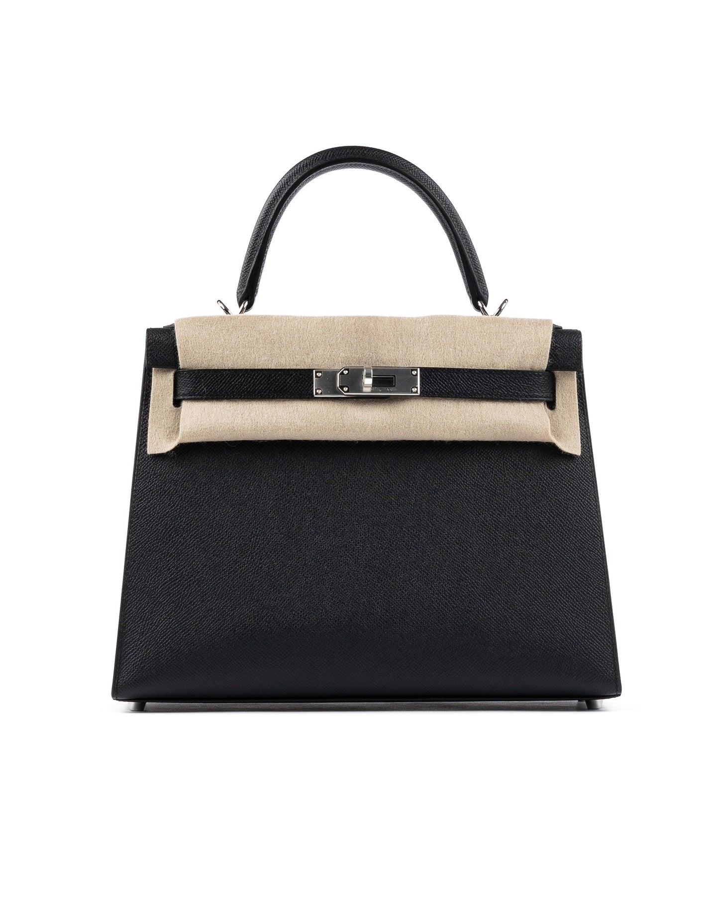 Kelly 28 Black in Epsom Leather with Palladium Hardware