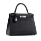 Kelly 28 Black in Epsom Leather with Palladium Hardware