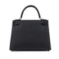 Kelly 28 Black in Epsom Leather with Palladium Hardware